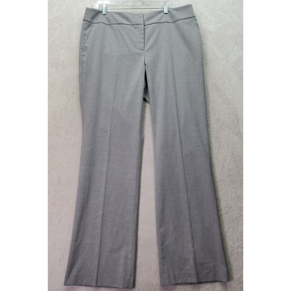 Ann Taylor Pants - Ann Taylor Dress Pants Women Size 14 Gray Casual Pockets Flat Front Straight Leg